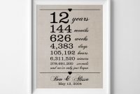 12 years together - linen anniversary print | 12th anniversary gifts