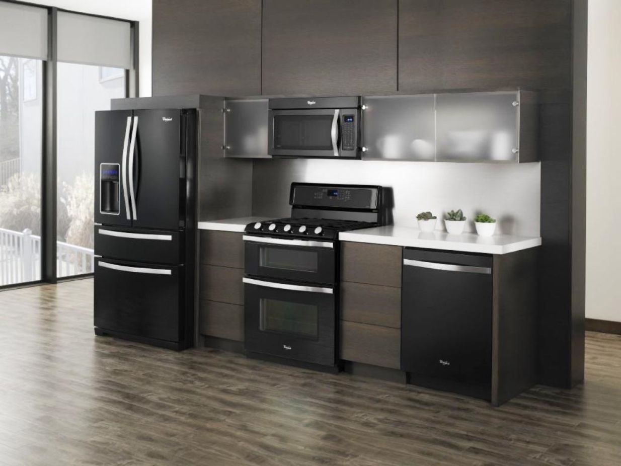 modern kitchen design black appliances