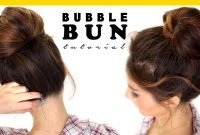 2-minute bubble bun hairstyle | easy hairstyles for medium long hair