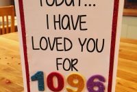 3 year anniversary card. today i have loved you for 1096 days x