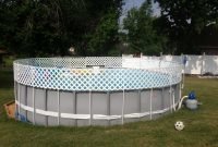 above ground pool fence diy 1/2inch pvc pipe and white pvc lattice