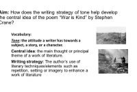 aim: how does the writing strategy of tone help develop the central