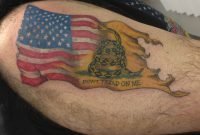 american flag fading into the don't tread on me. this is actually so