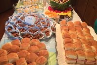 baby shower food on a budget. sandwiches on hawaiian rolls, pretzel