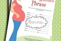 baby shower games, finish mama's (mommy's) phrase, printable, many