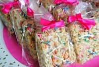 bake sale packaging ideas | cake batter rice krispie treats with