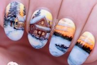 best cute nail ideas for winter acrylic sparkle french tips with pic