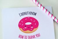 biglietto ringraziamento con donut - pdf diy stampabile