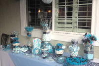 blue black and white baby shower candy table :) | baby showers in