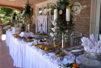 christmas buffet table decorations pictures | white banquet table