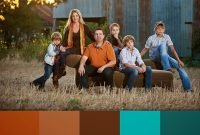 colorful family picture outfit ideas | fall family portrait clothing