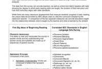 correlation of the big ideas in beginning reading and the ela survey