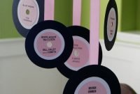 cute hangings for rock n roll girls bday party - construction paper