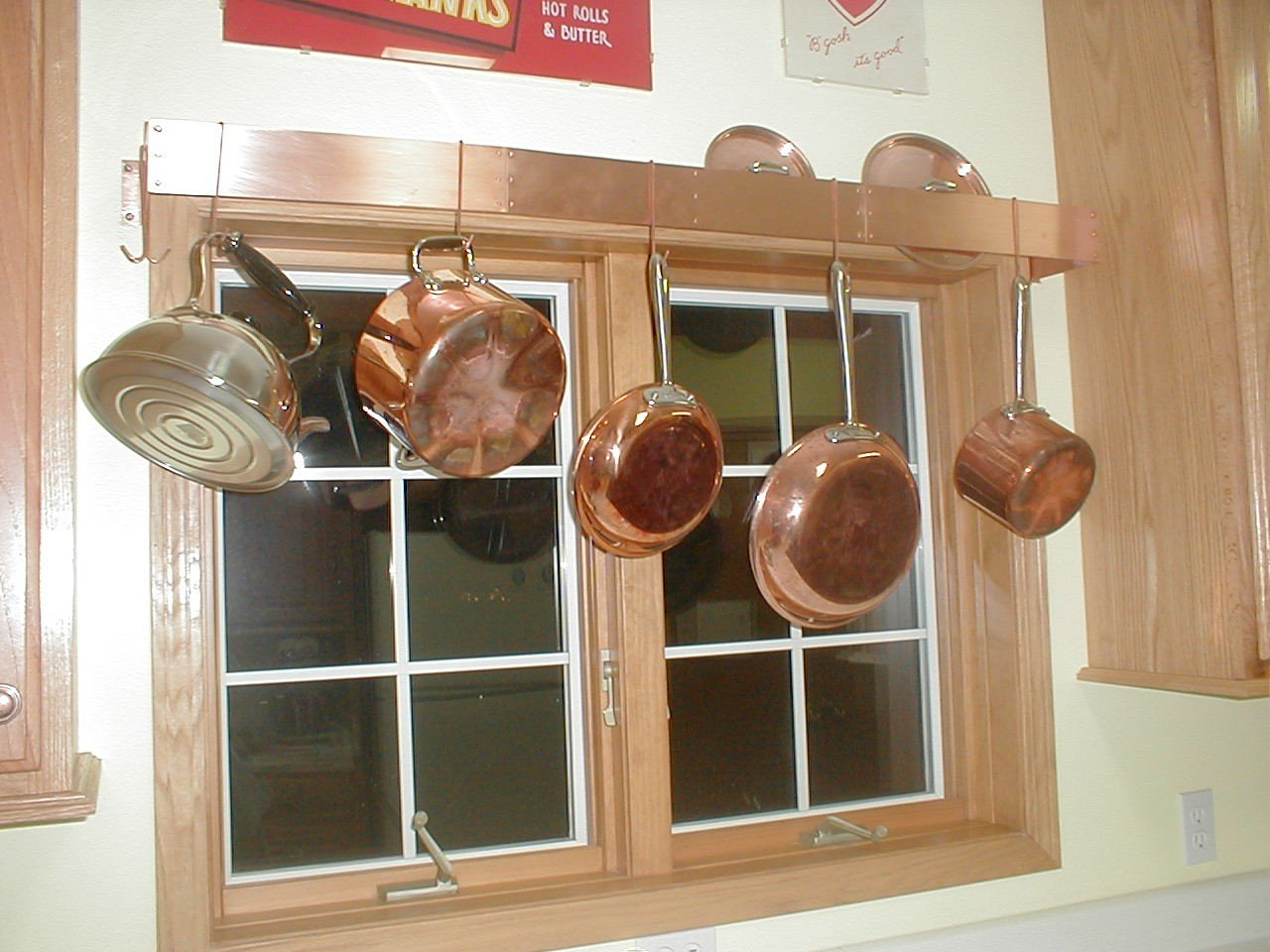 Decor Copper Wall Mount Pot Rack For Charming Kitchen Furniture Ideas 