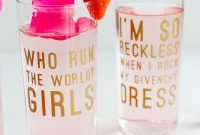 diy beyonce lyric quote cocktail glasses! fun feminist drinks for