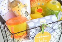 diy new baby gift basket idea and free printable | basket ideas