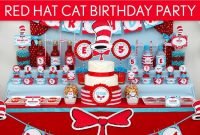 dr. seuss cat in the hat birthday party ideas // red hat cat - b20