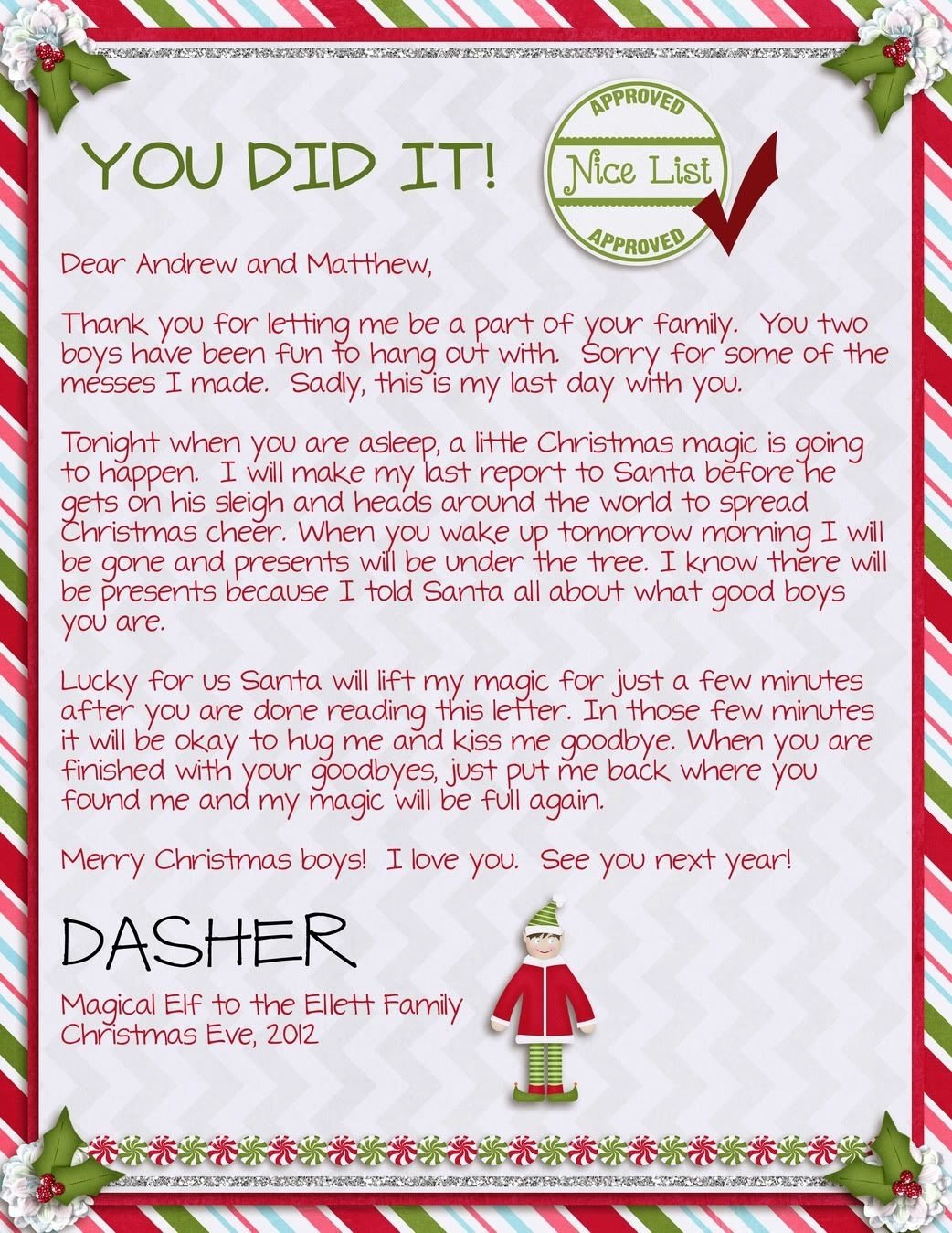 10 Lovely Letters From Elf On The Shelf Ideas 2024