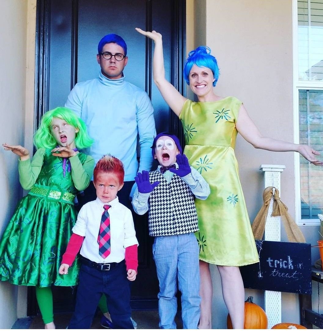 Family Homemade Halloween Costume Idea Inside Out Costumes Ideas 