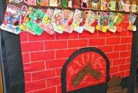 fireplace christmas bulletin board idea for your classroom - crafty