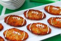 football shaped zucchini fritters (aka, mücver) - fun super bowl