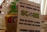 found ideas on pinterest and made for our soccer coach! make card on