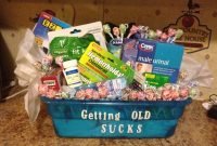 gag gift i made for my father n laws 50th birthday! get a basket