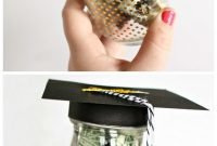 graduation glass bottle gift (dollar bill diplomas) - perfect for