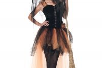 hallow's eve women's orange &amp; black witch costume