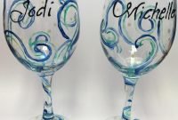 hand painted wine glasses ideas design : beautiful glass painting