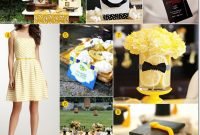 high school graduation party in chic yellow and black