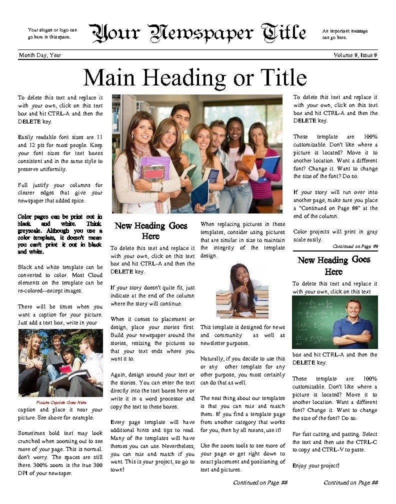 How To Write A Newspaper Article Primary School