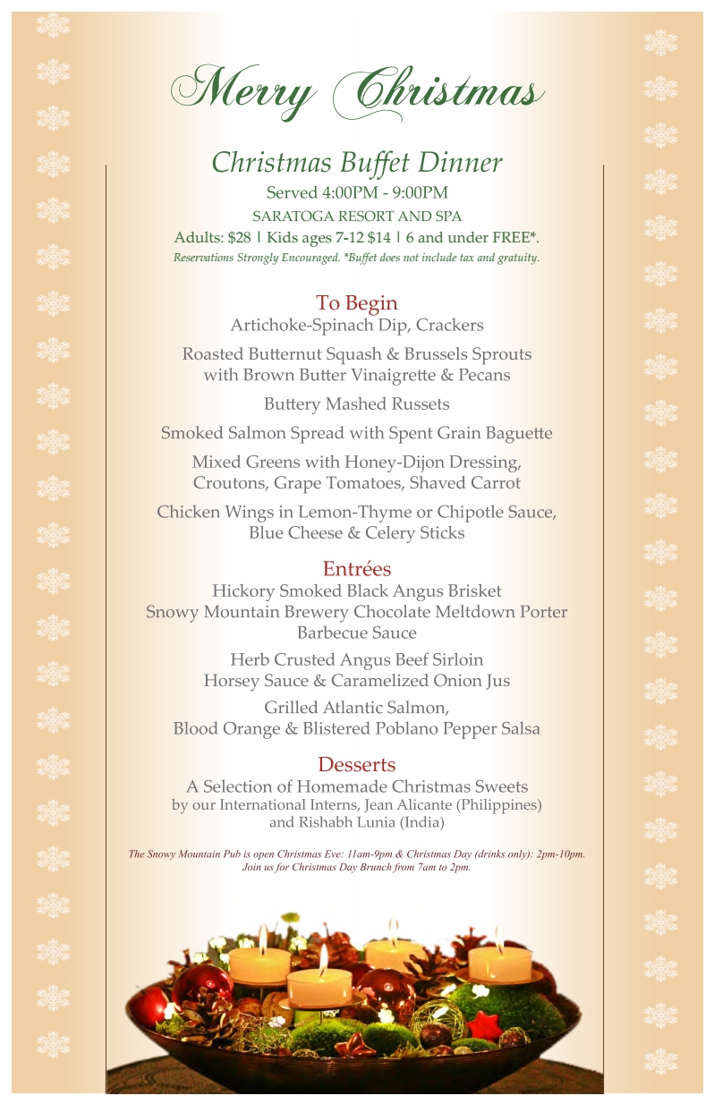 Join Us For A Christmas Day Dinner And New Years Eve Buffet 1 