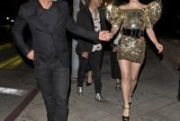 lady gaga dons a metallic mini dress as she celebrates her 30th