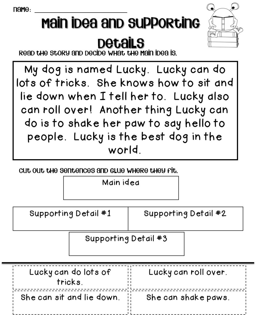 Main Idea And Details 3rd Grade Worksheets