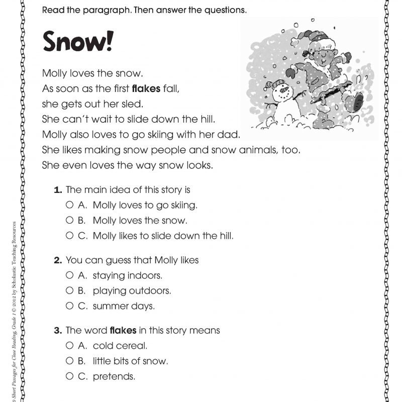 10 Attractive First Grade Main Idea Worksheets 2024