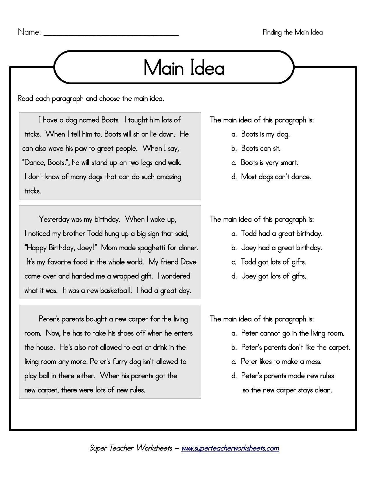 10 Unique Main Idea And Supporting Details Worksheets 4Th Grade 2024