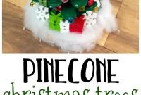 make adorable pinecone christmas trees for a christmas kids craft