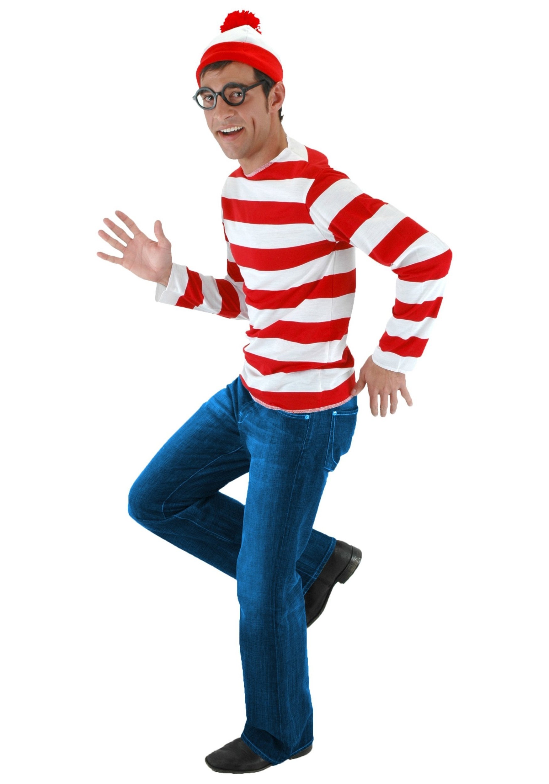 Mens Wheres Waldo Costume Adult Funny Halloween Costumes 