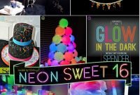 neon glow in the dark sweet 16 party theme ideas simple sweet