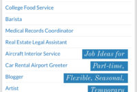 part-time job ideas like barista, medical records coordinator, real