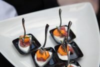 passed hors d'oeuvres- sliced beef tenderloin, red pepper