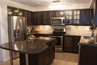 pictures of kitchen backsplashes with dark cabinets • kitchen backsplash