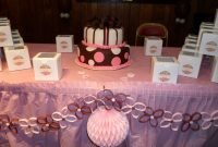 pink and brown baby shower ideas | cake table details: beautiful