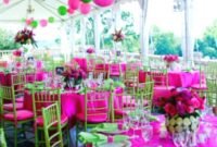 pink and green outdoor wedding decor ideas | wedding colors