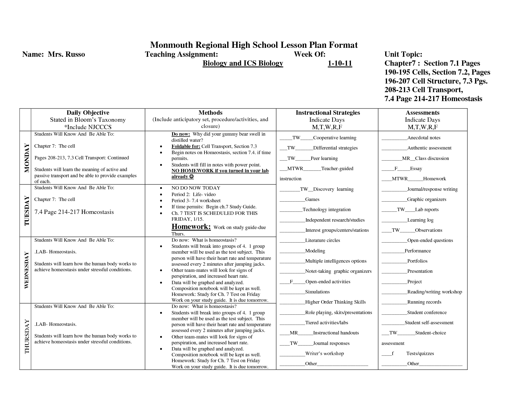 Asca Lesson Plan Template