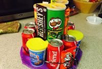 pringles soda candy junk &quot;cake&quot; 16 year old boy birthday idea