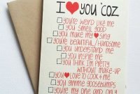 romantic valentines day card with list of reasons -i love you card