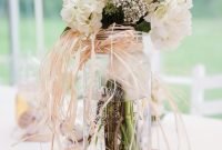 rustic mason jar and birch wedding centerpiece ideas | deer pearl