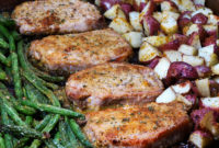 sheet pan pork chops dinner recipe - i'm luving this life